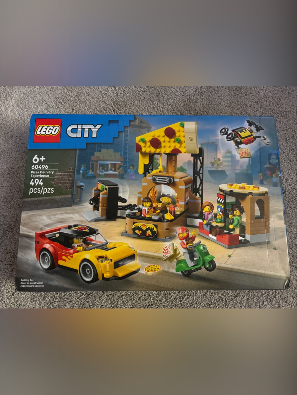 Lego City Pizza Van & Shop Playset - Yellow, Red, Green, Black